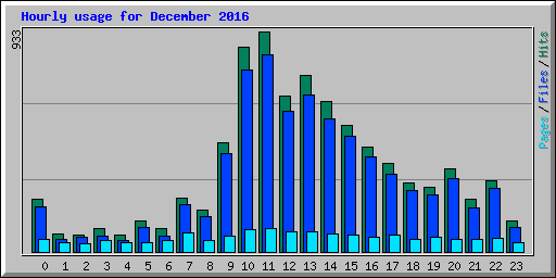 Hourly usage for December 2016