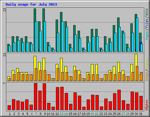 Daily usage for July 2013