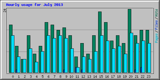 Hourly usage for July 2013
