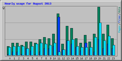 Hourly usage for August 2013