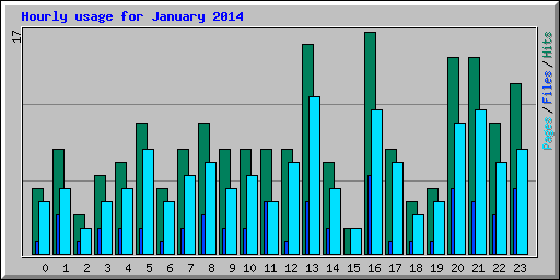 Hourly usage for January 2014