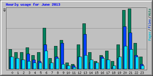 Hourly usage for June 2013