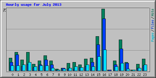 Hourly usage for July 2013
