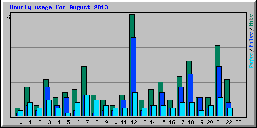 Hourly usage for August 2013