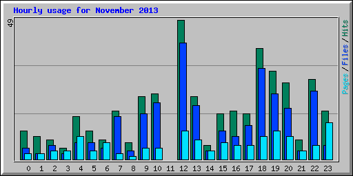 Hourly usage for November 2013