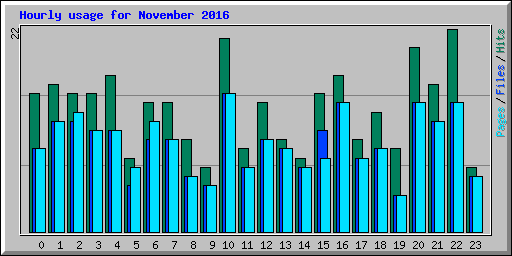 Hourly usage for November 2016