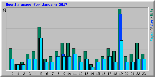 Hourly usage for January 2017