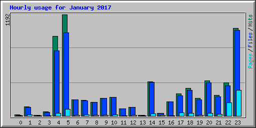 Hourly usage for January 2017