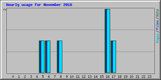 Hourly usage for November 2016