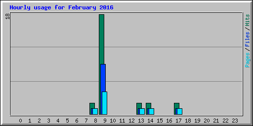 Hourly usage for February 2016