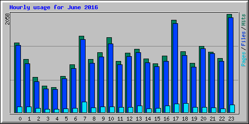 Hourly usage for June 2016