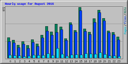 Hourly usage for August 2016