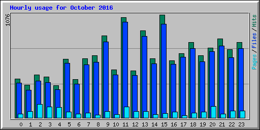 Hourly usage for October 2016