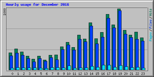 Hourly usage for December 2016
